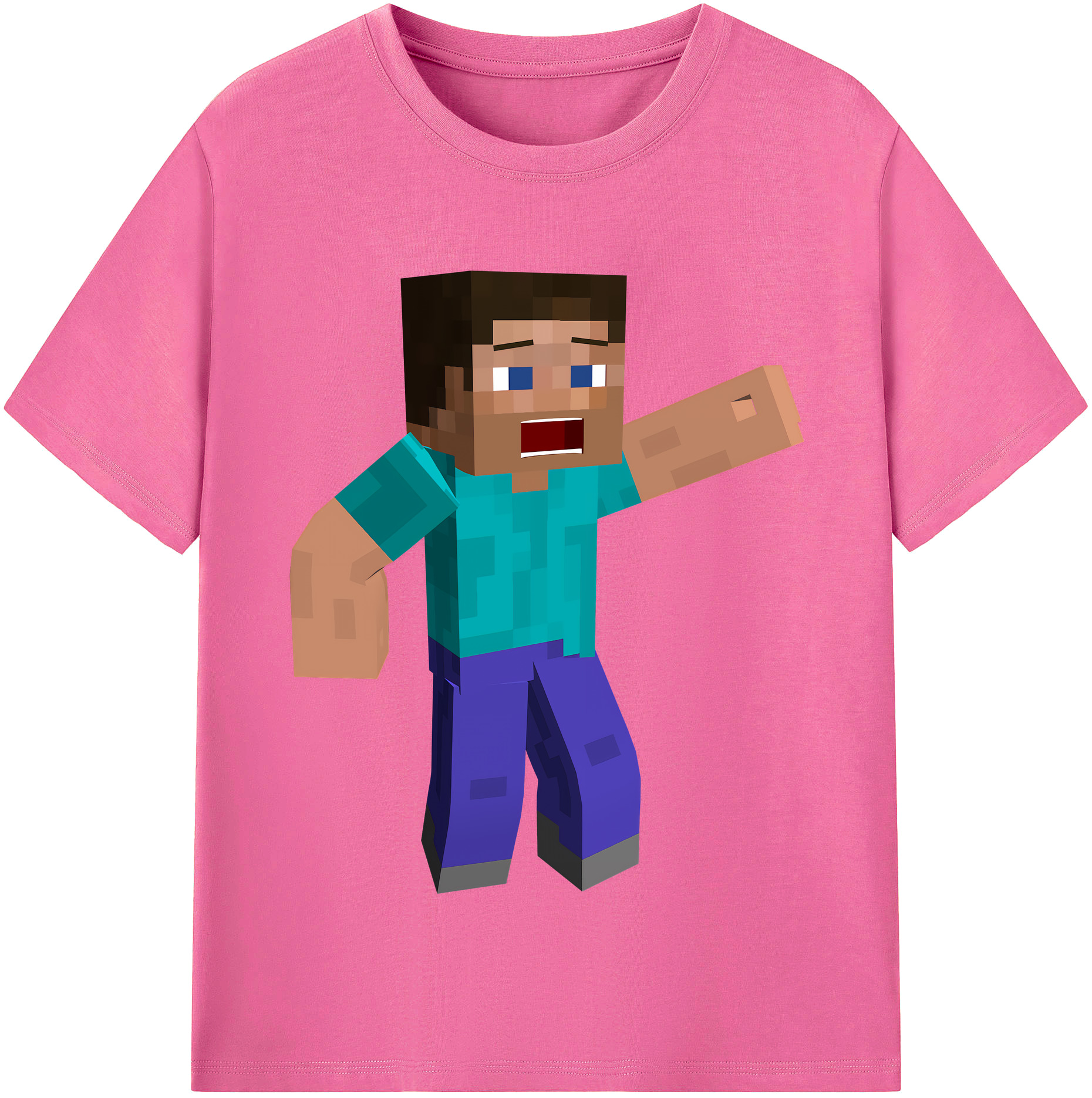 （画像用） マインクラフト ブロックの世界 Minecraft MC Block world レディースカジュアルプリントTシャツ（綿100％）